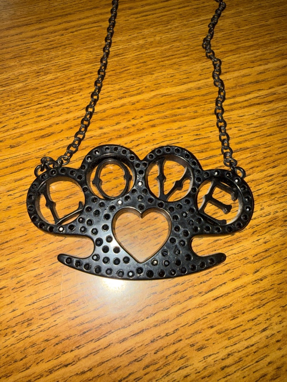 Black Rock Rebel Knuckles Necklace - Picture 2 of 5